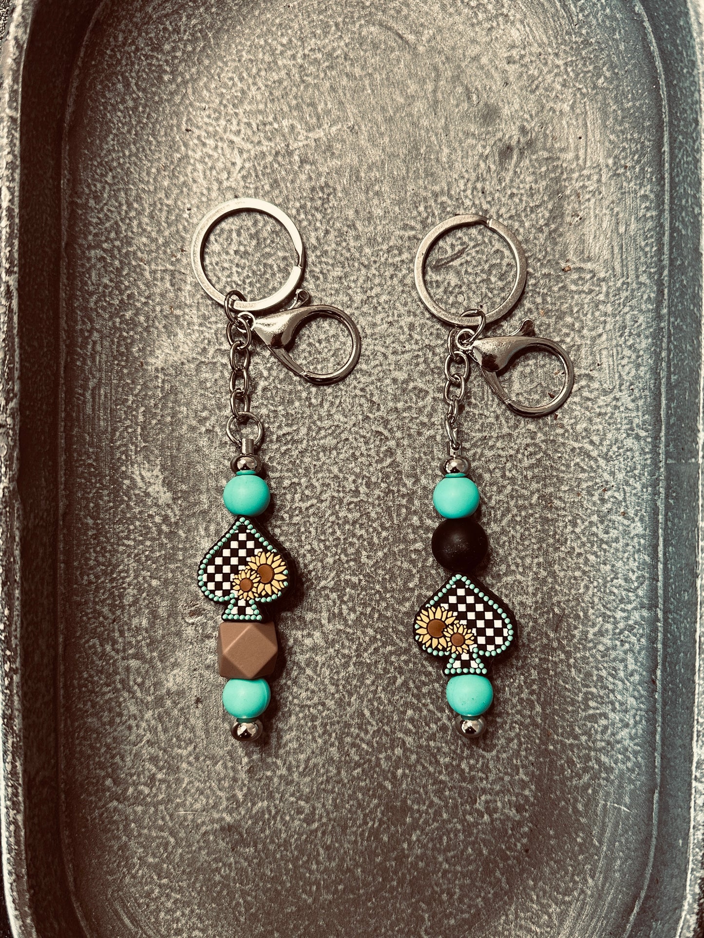 Sunflower Spade Keychain