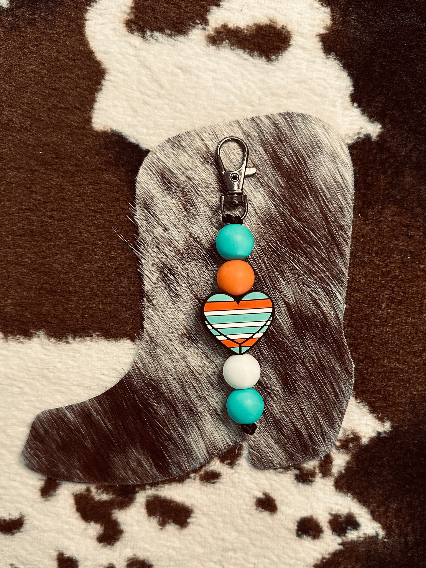 Serape Heart Keychain