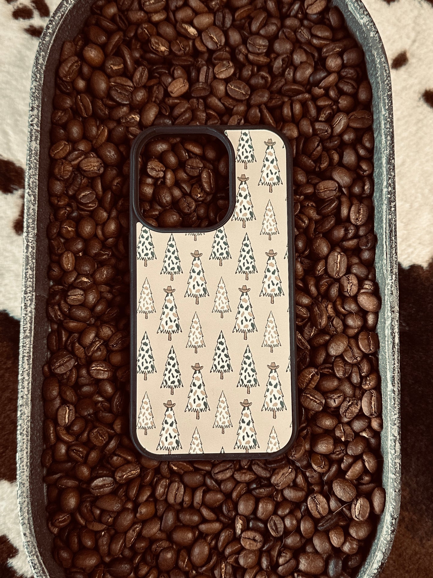Cow Print Christmas Tree Phone Case