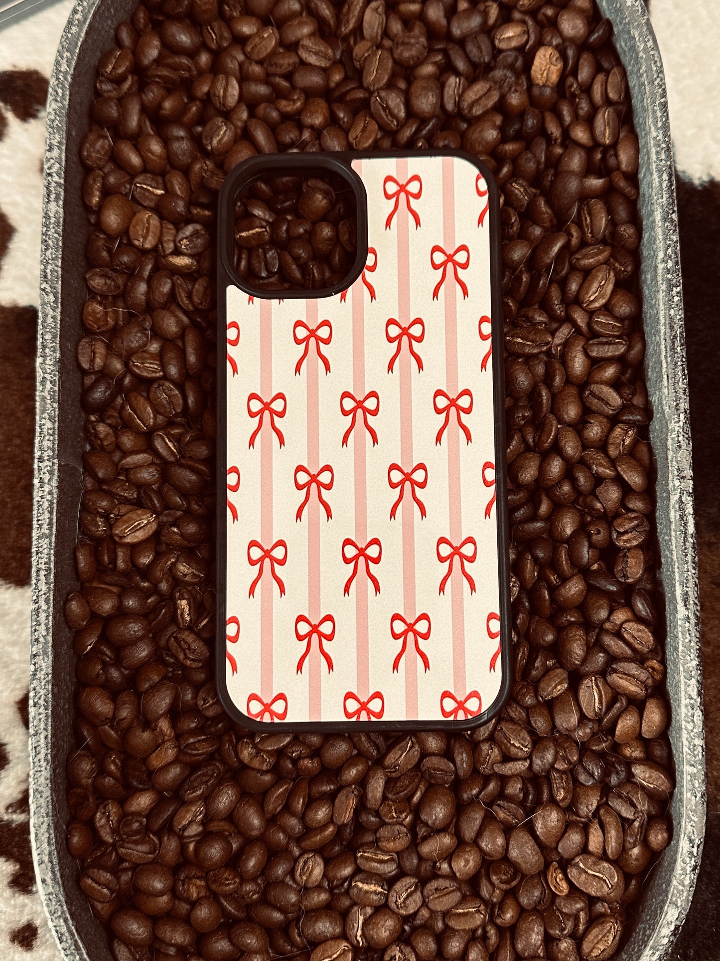 Striped Bow Phone Case