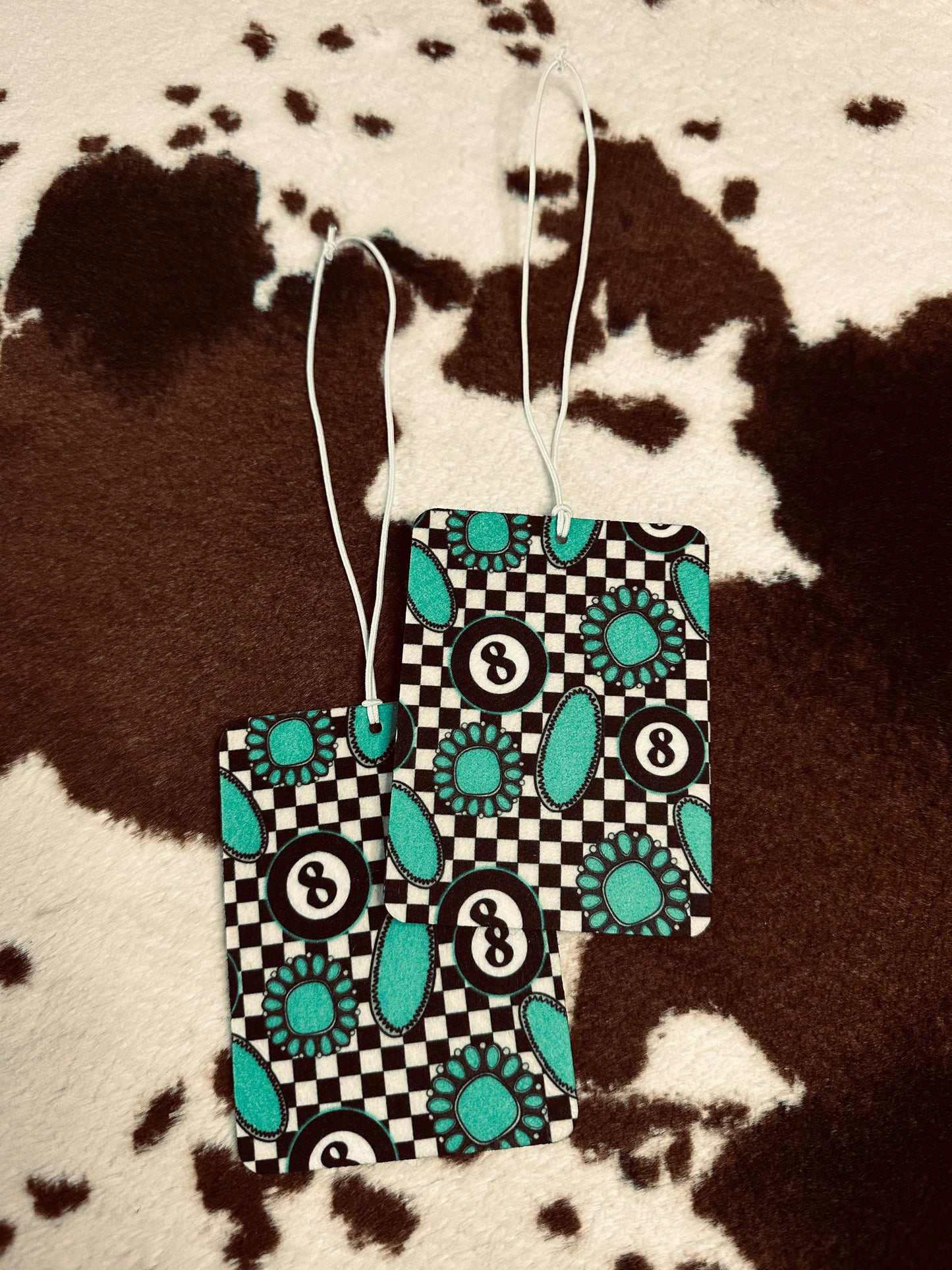 Checkered Eight Ball Car Freshie